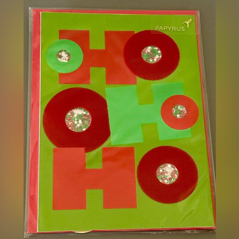 Papyrus Christmas Card HO HO HO New in Sealed Package
